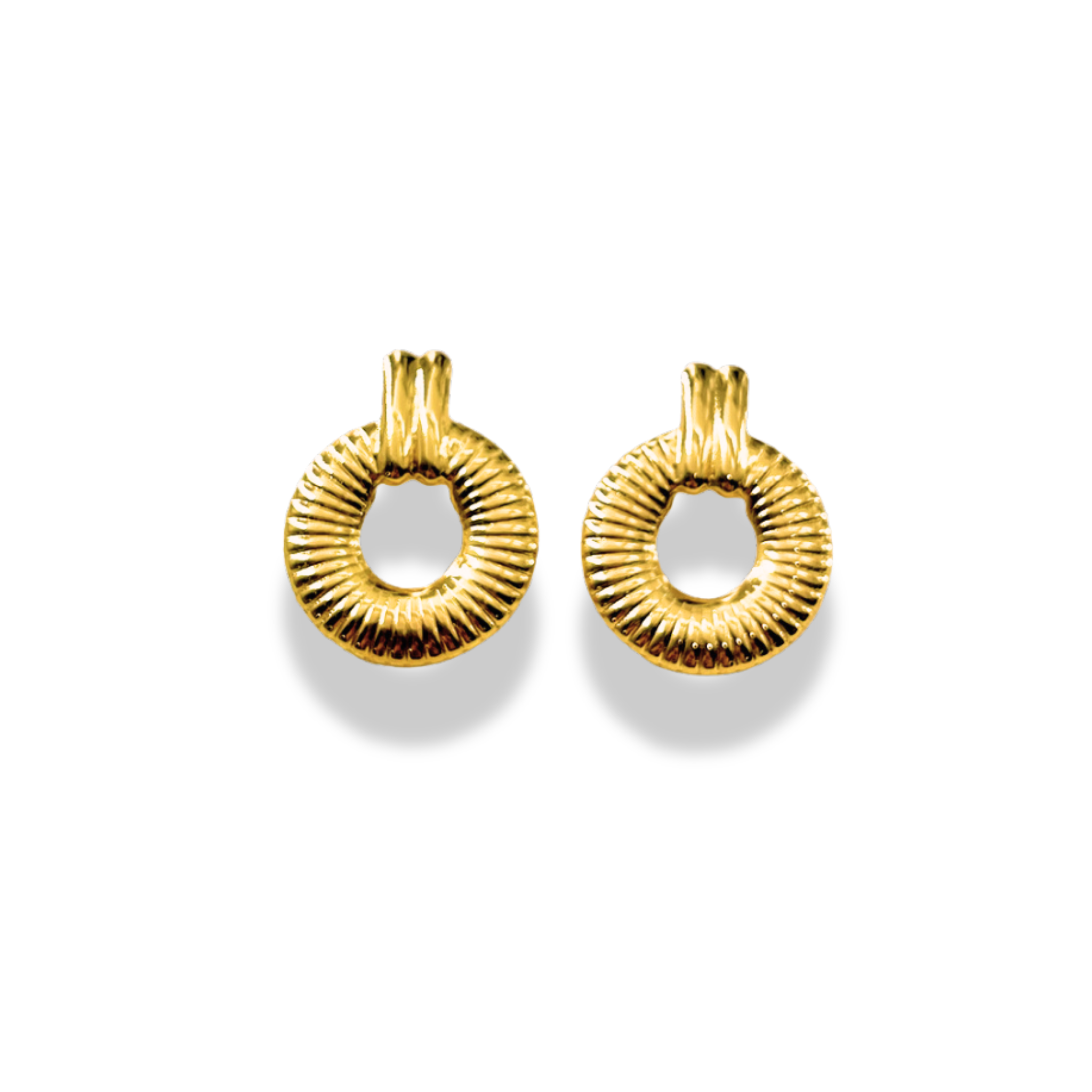 Aretes colgantes circulo con lineas