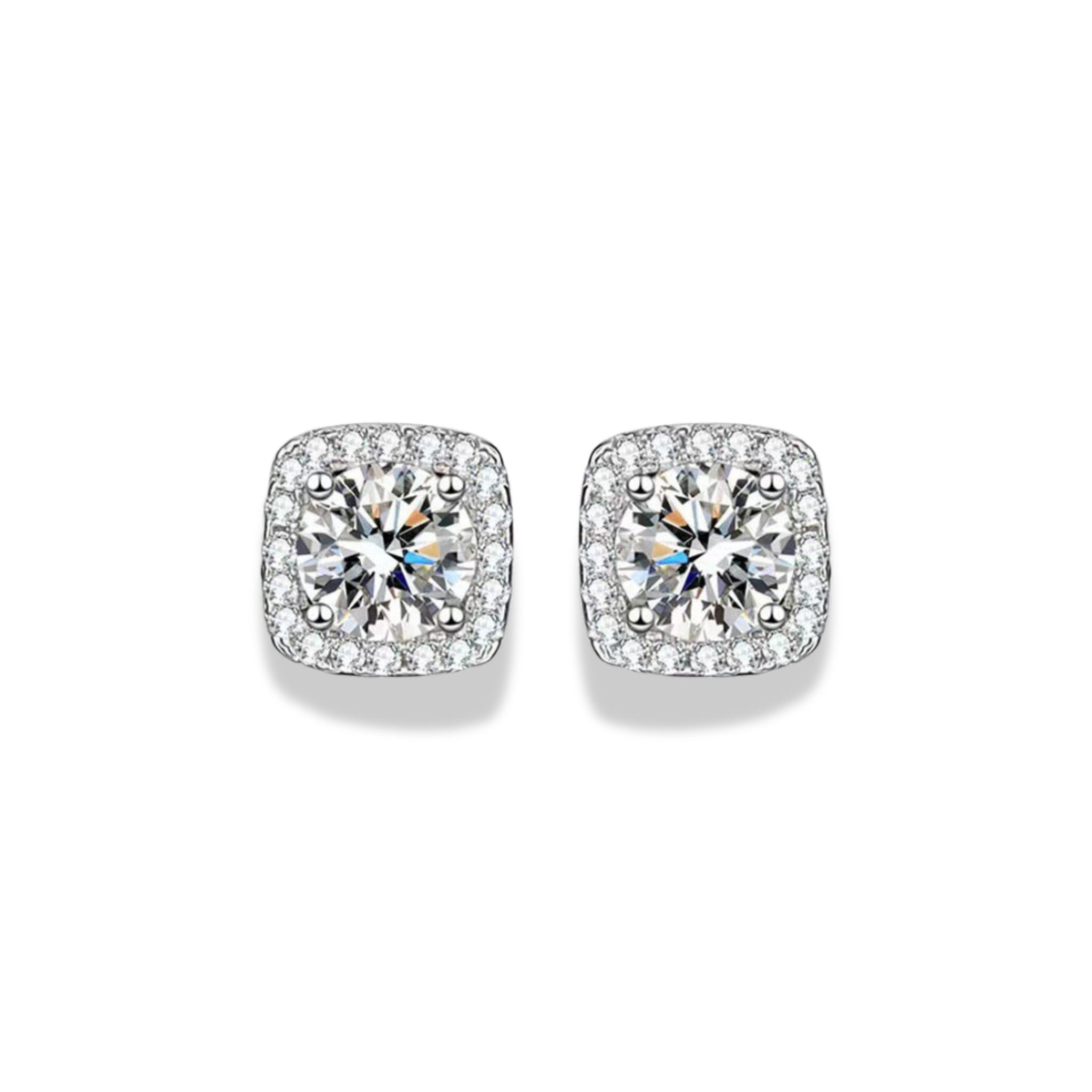 Aretes pequeños cuadrados de zirconias