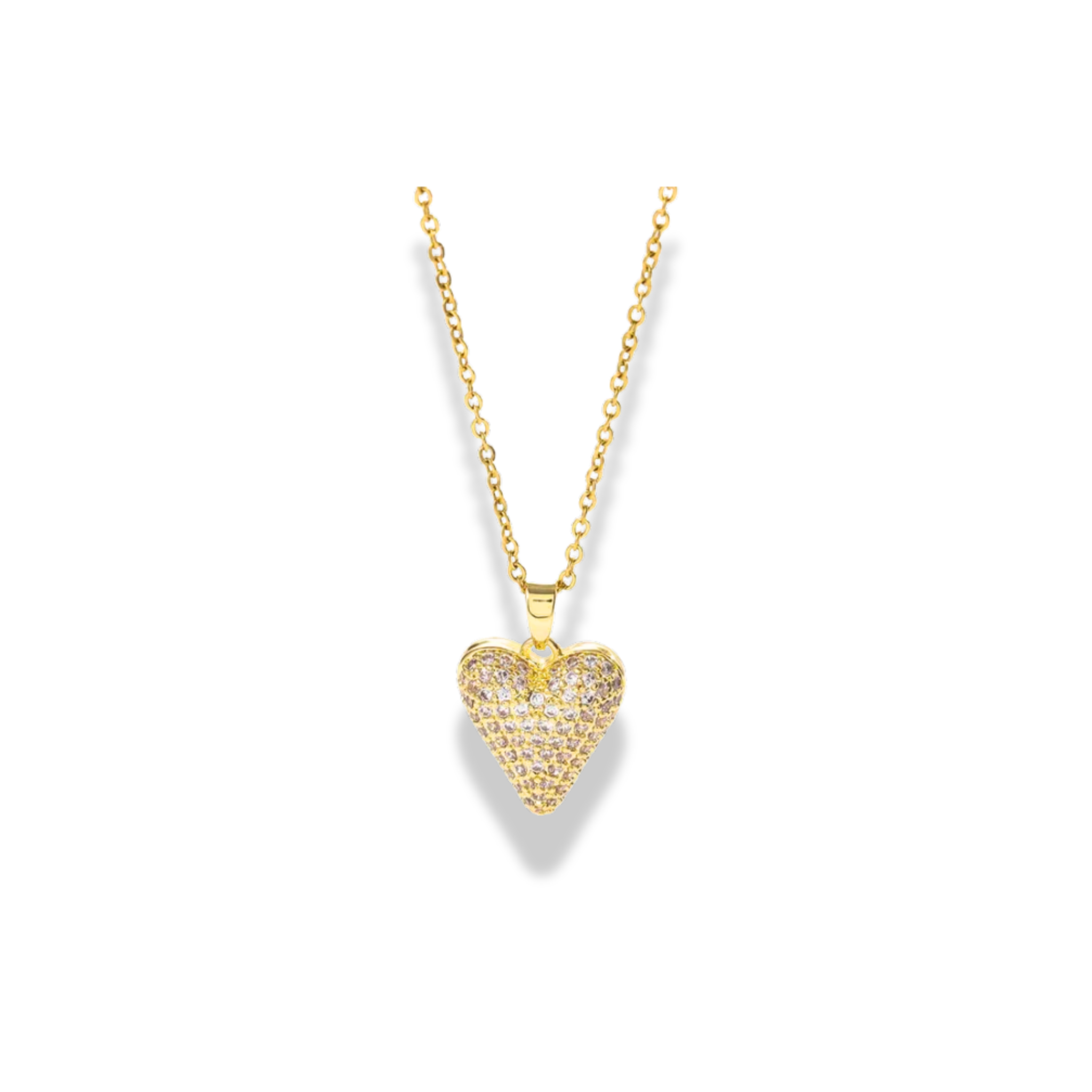 Cadena dije corazon alargado y zirconias