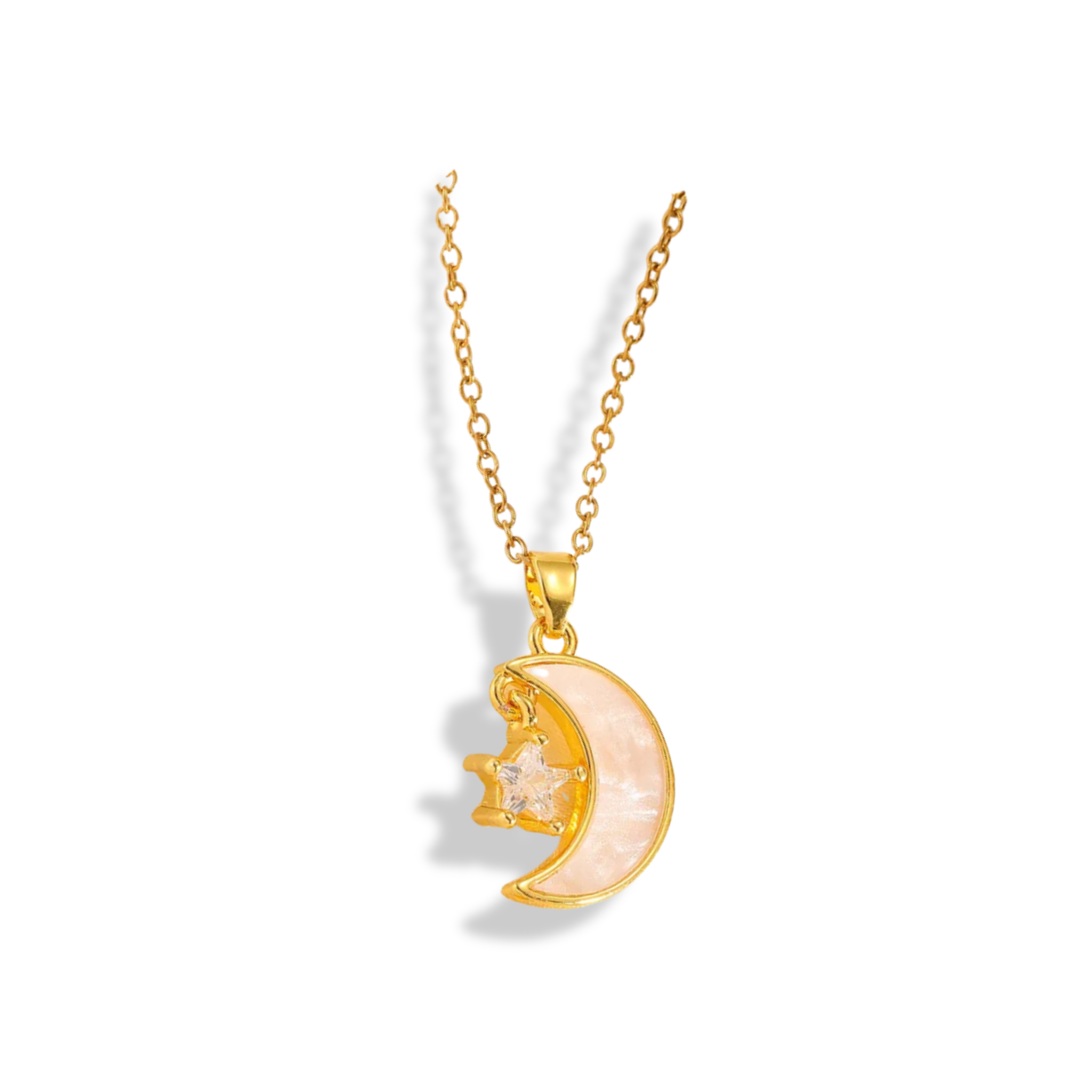 Cadena con dije de luna y estrella