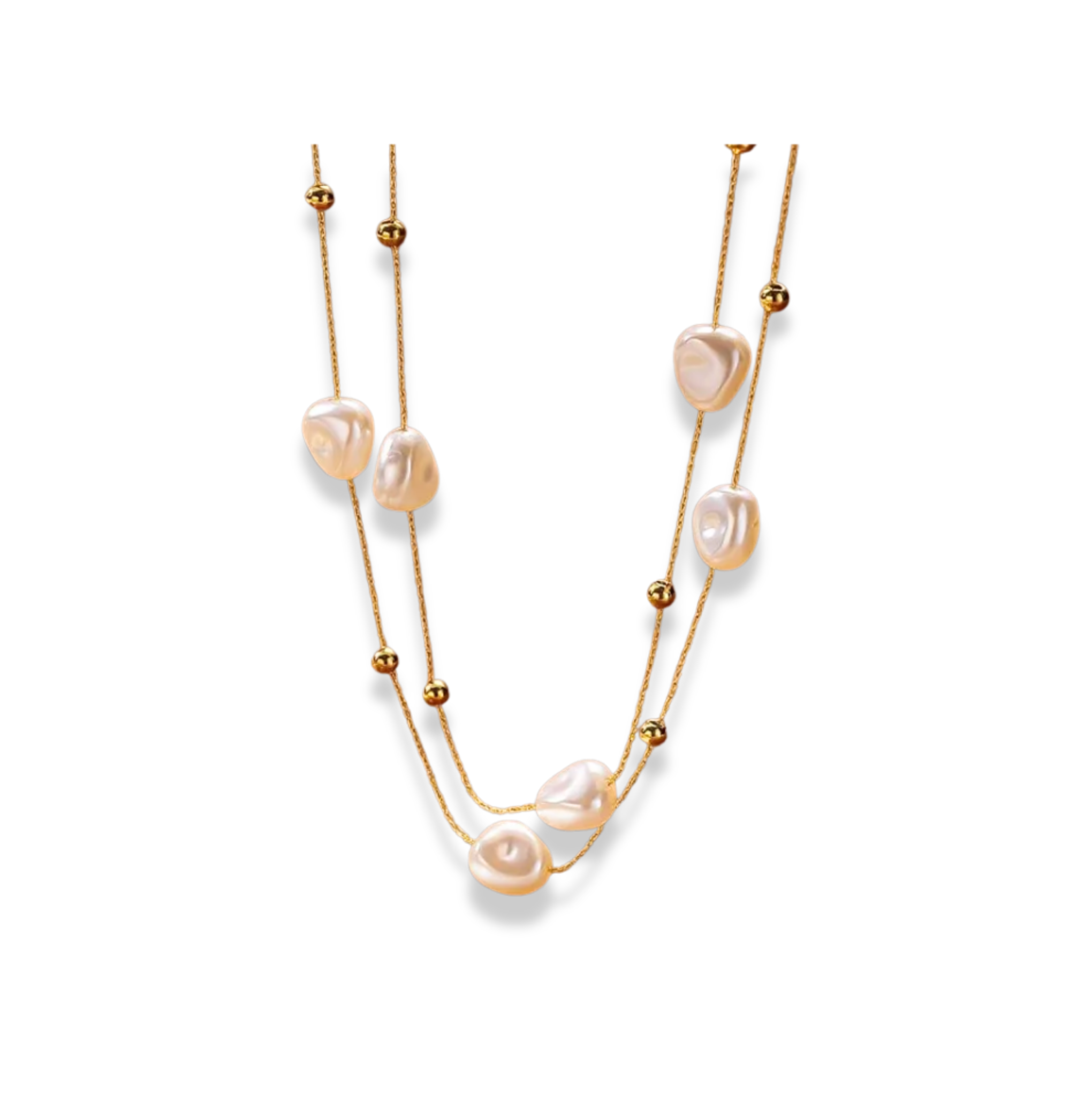 Set de cadenas eslabones y cadena con perla