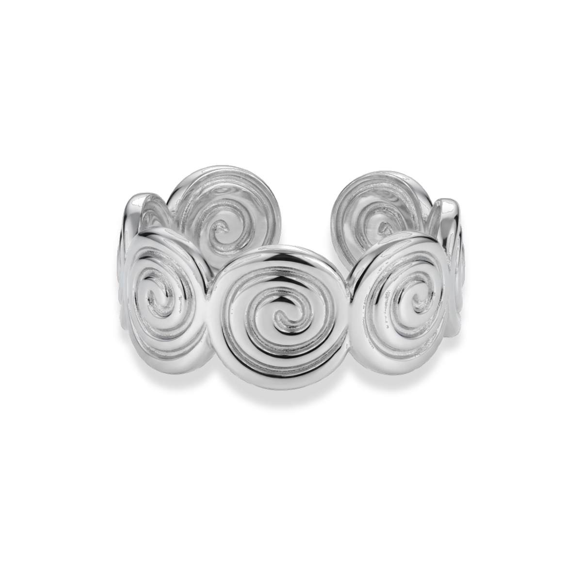 Anillo con remolinos plateados