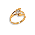 Anillo cruzado zirconia en medio