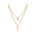 Set de cadenas con zirconia y cruz