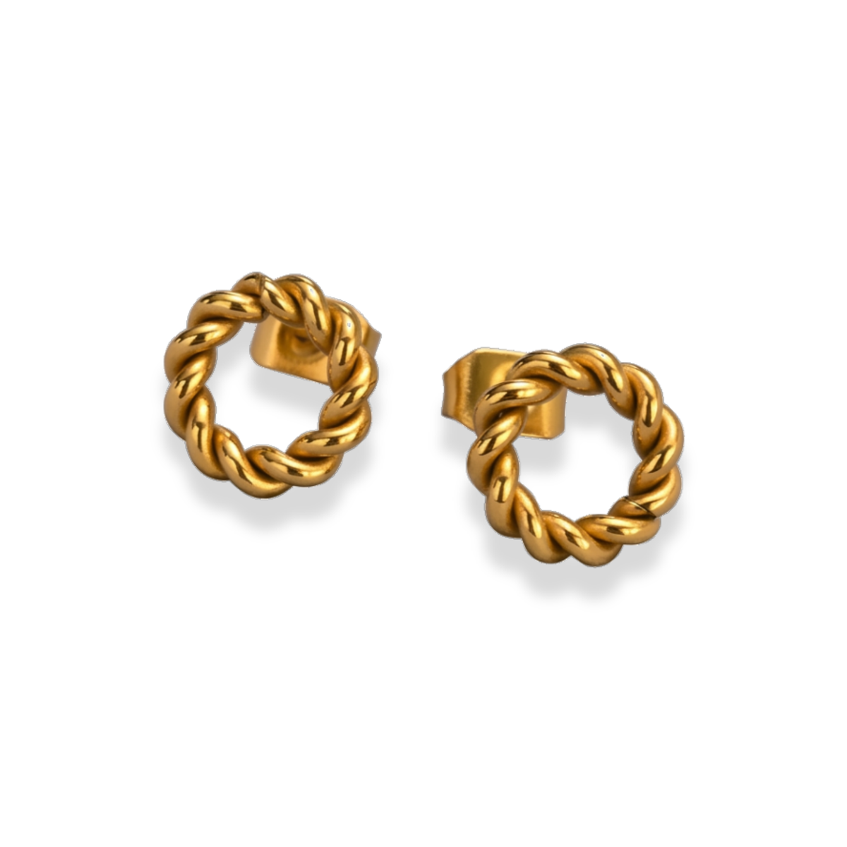 Aretes redondos trenzados pequeños