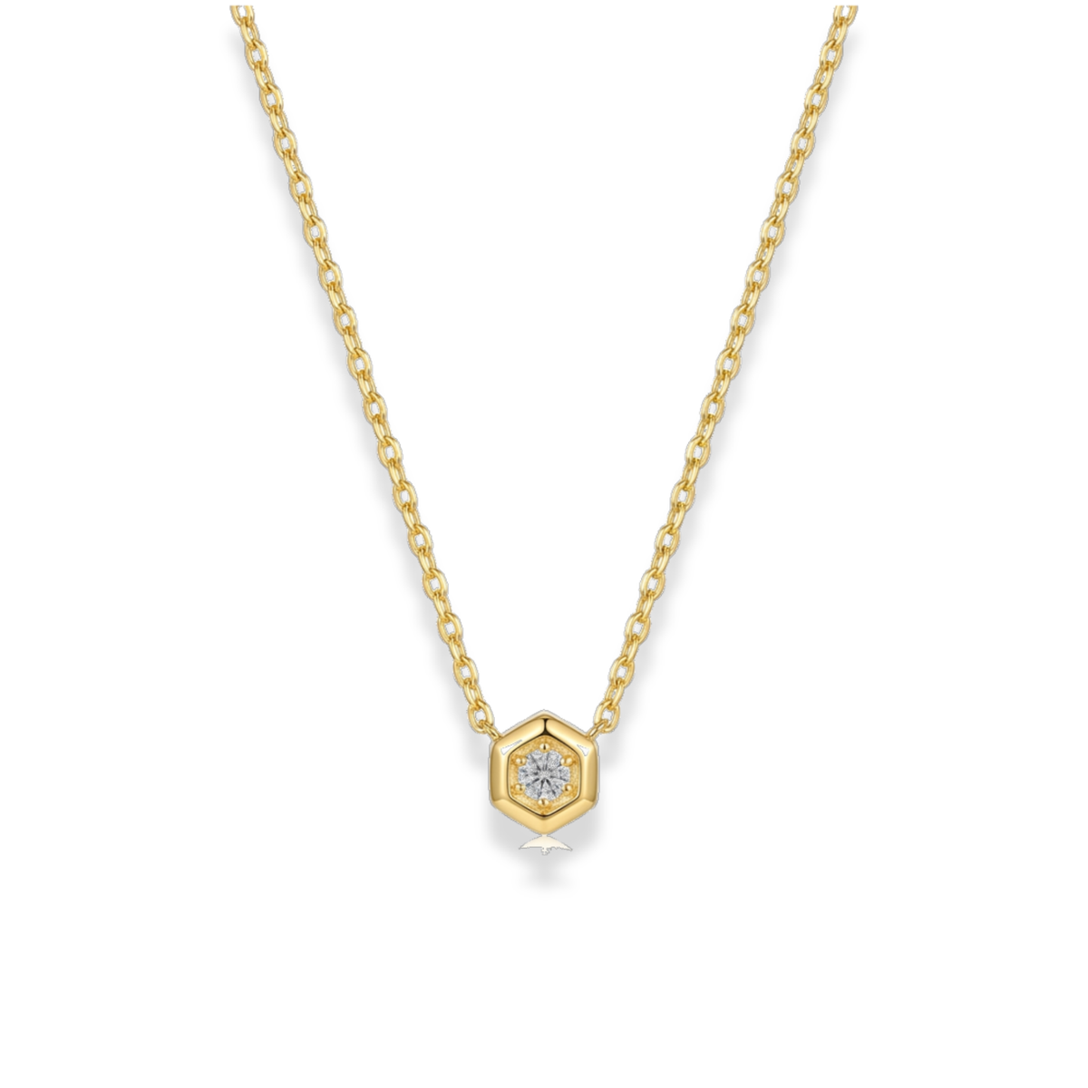 Cadena con zirconia redonda mini