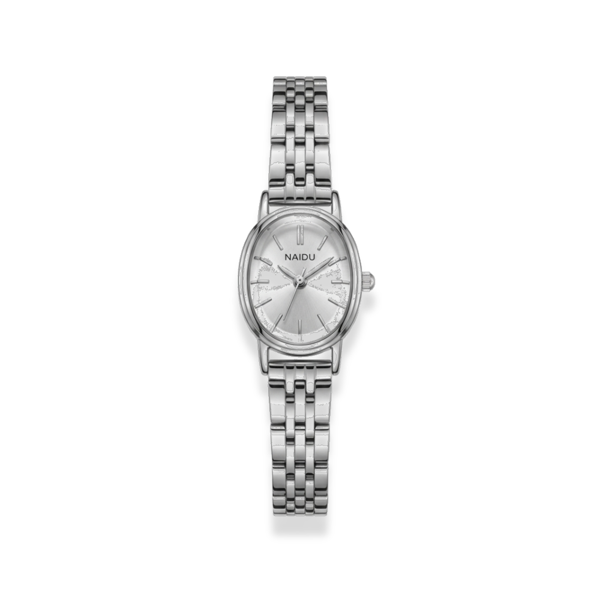 Reloj ovalado plateado