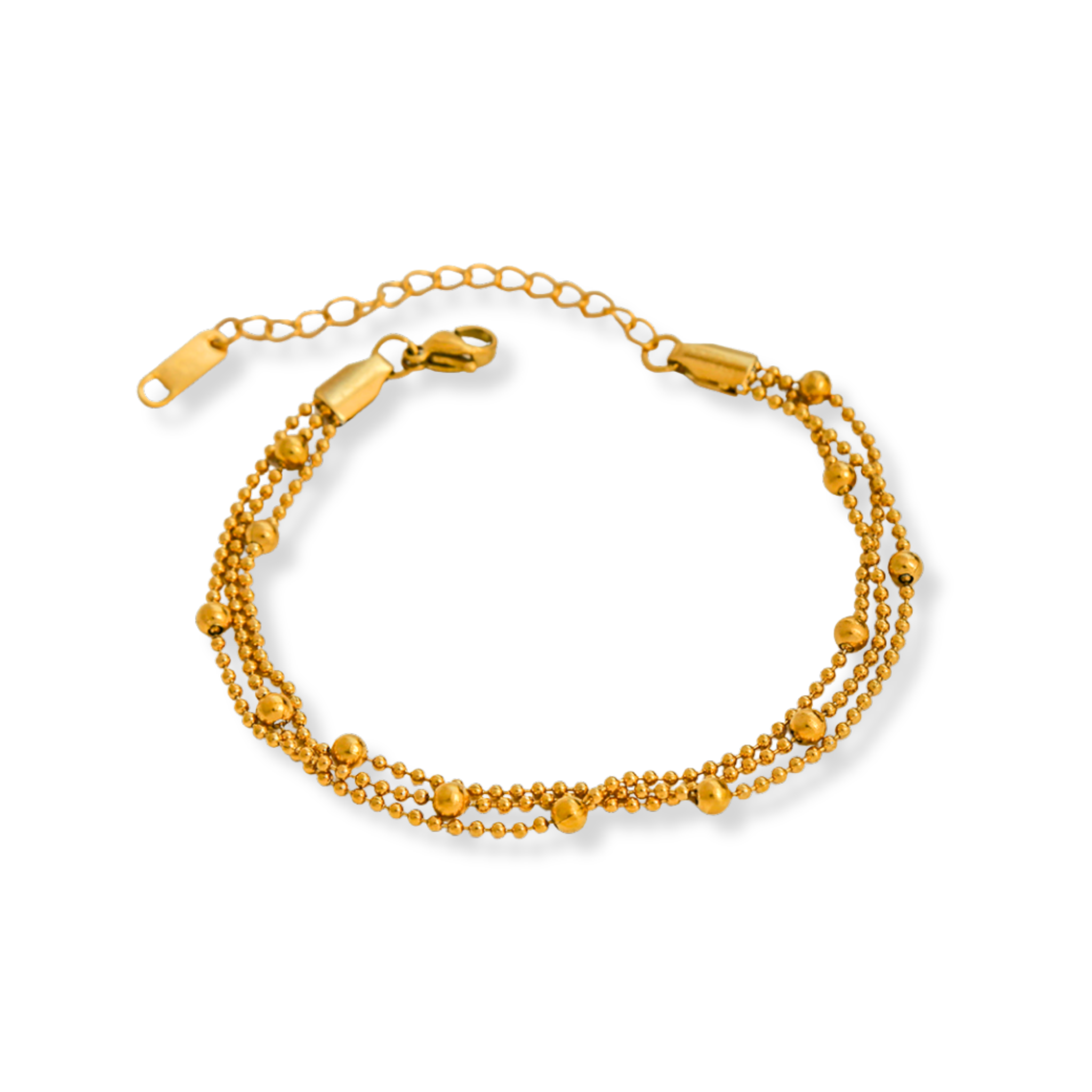 Pulsera triple de bolitas
