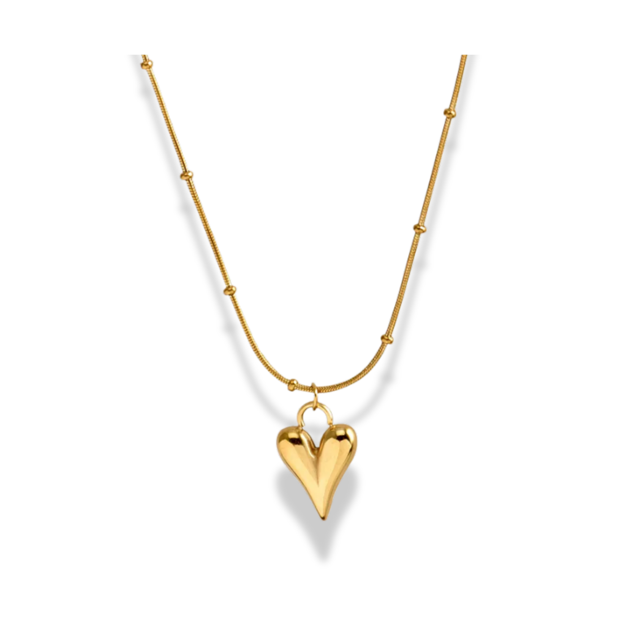 Cadena dije de corazón chuncky largo