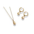 Set de cadena y huggies de perla