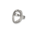Anillo óvalo chunky plateado