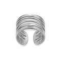 Anillo de líneas delgadas plateado