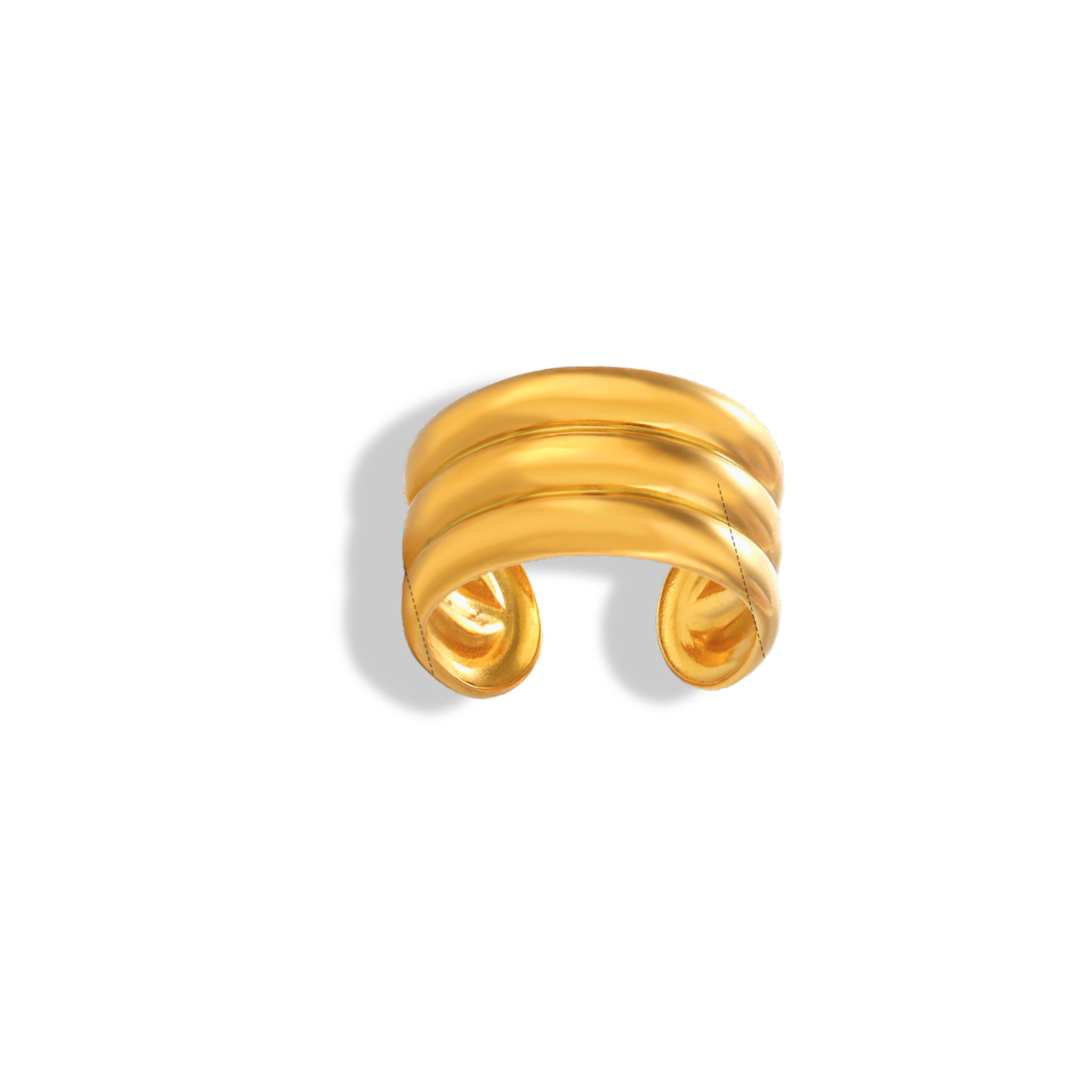 Anillo triple linea chunky