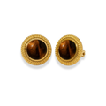 Aretes redondos con piedra rojo