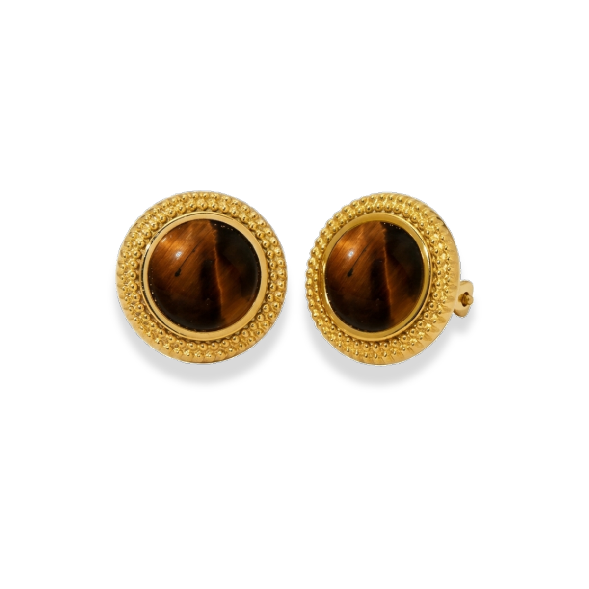Aretes redondos con piedra rojo