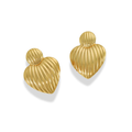 Aretes de corazon colgante con lineas