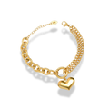 Pulsera doble tejido dije de corazon