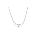 Cadena delgada con dije de zirconia plateada