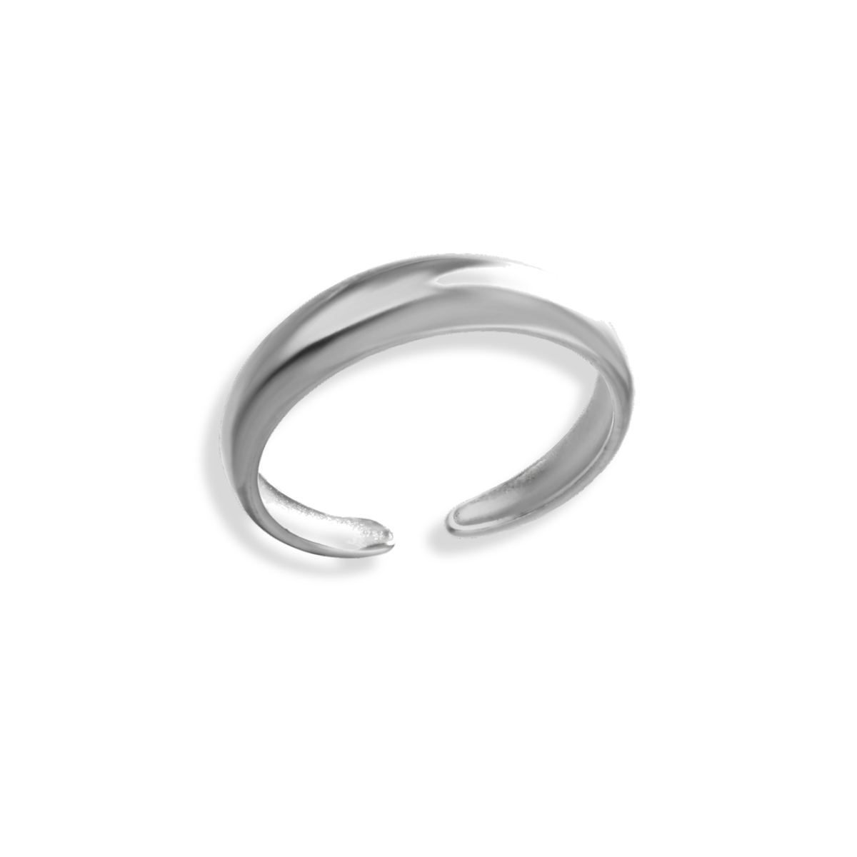 Anillo liso plateado