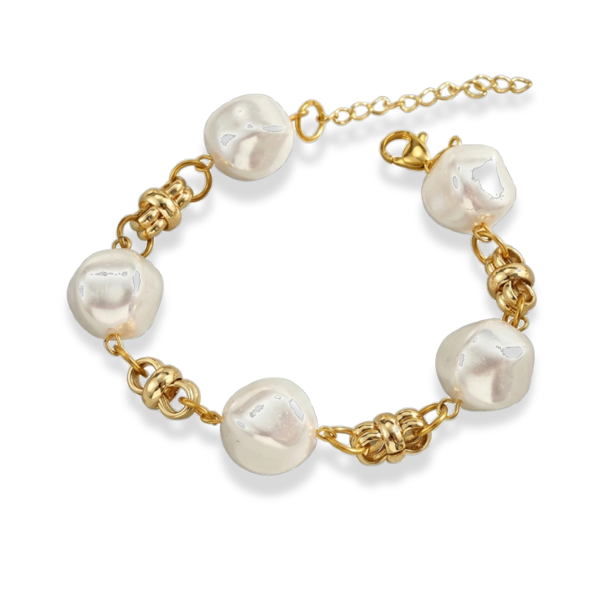 Pulsera de eslabones con perlas