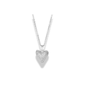 Cadena con dije de corazon alargado plateado