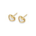 Aretes de corazón blanco pequeño
