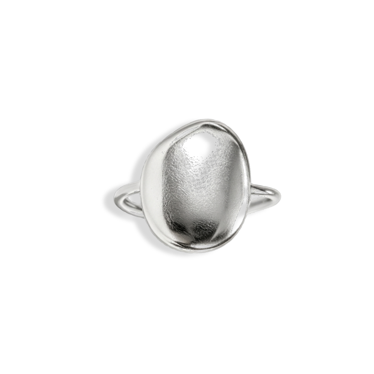 Anillo tipo bola plateada