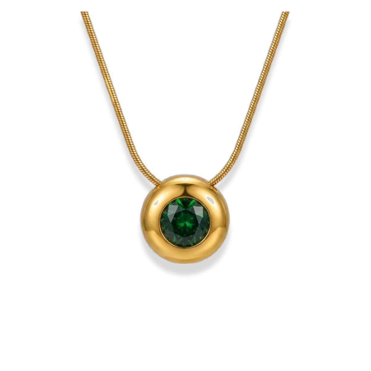 Cadena dije circular con zirconia verde