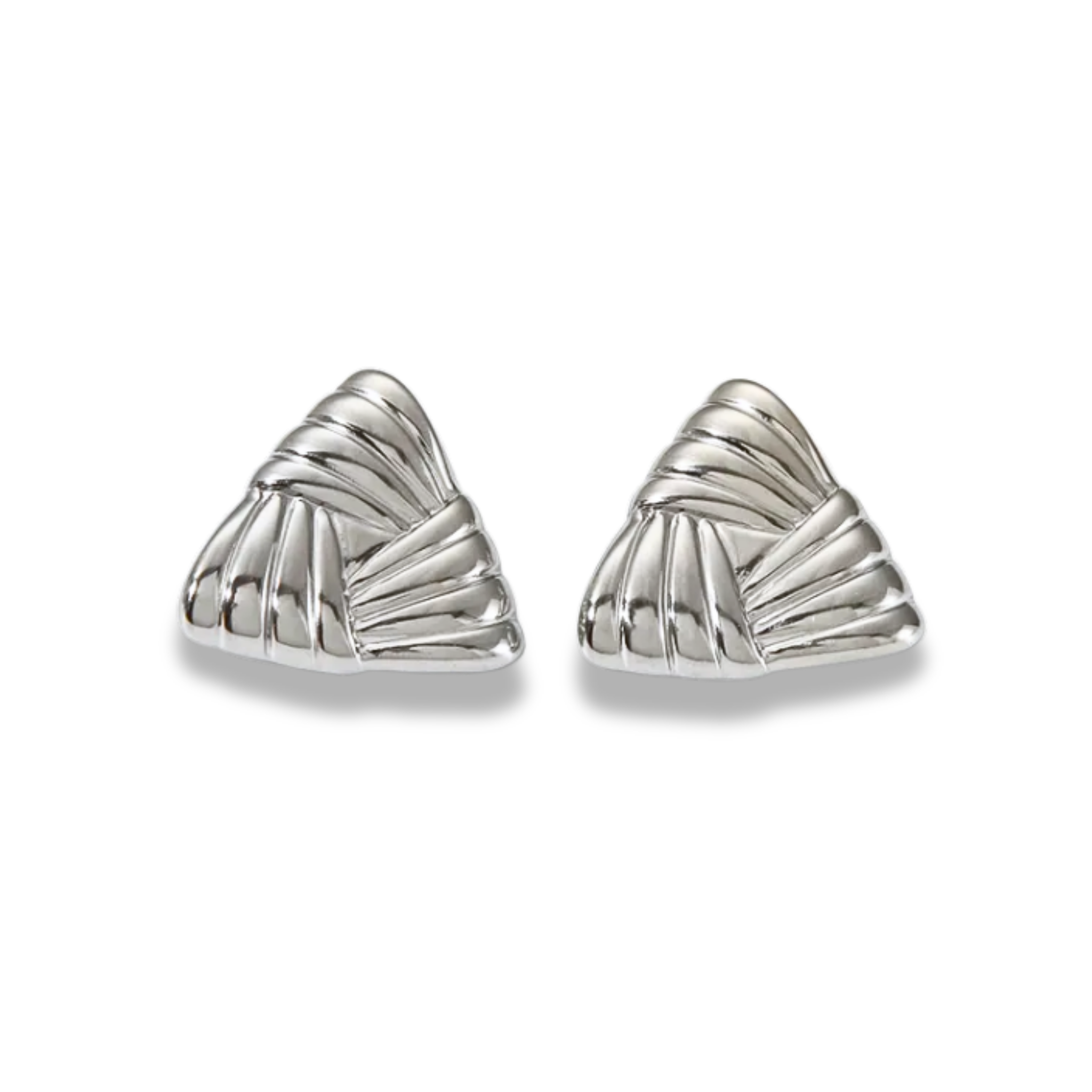 Aretes de triangulo y lineas plateado