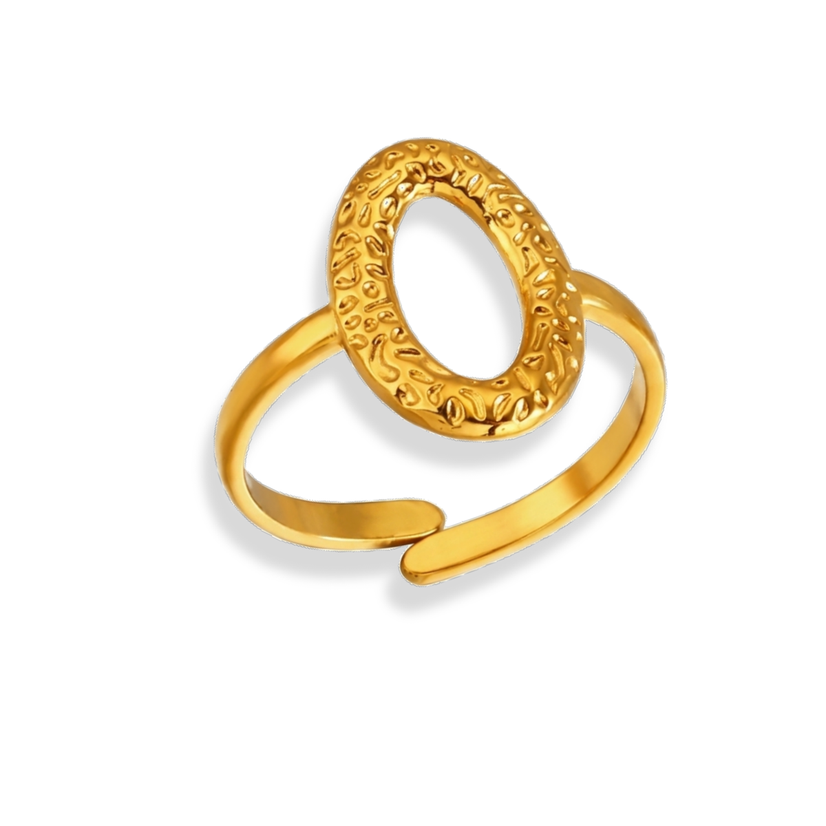 Anillo con óvalo texturizado