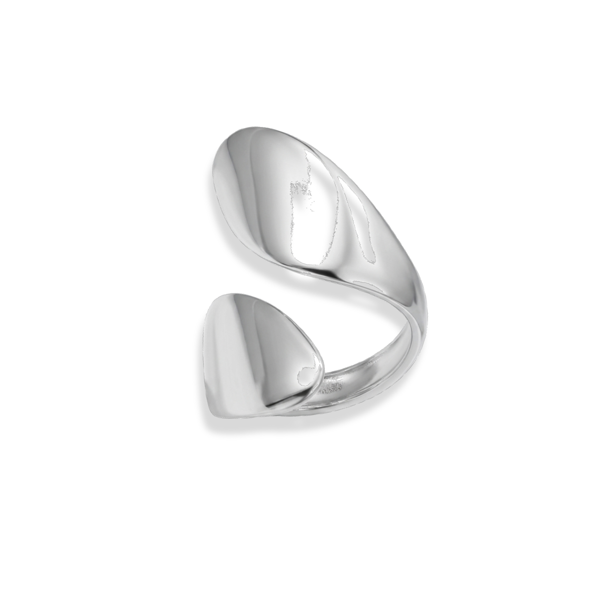 Anillo asimétrico abierto plateado