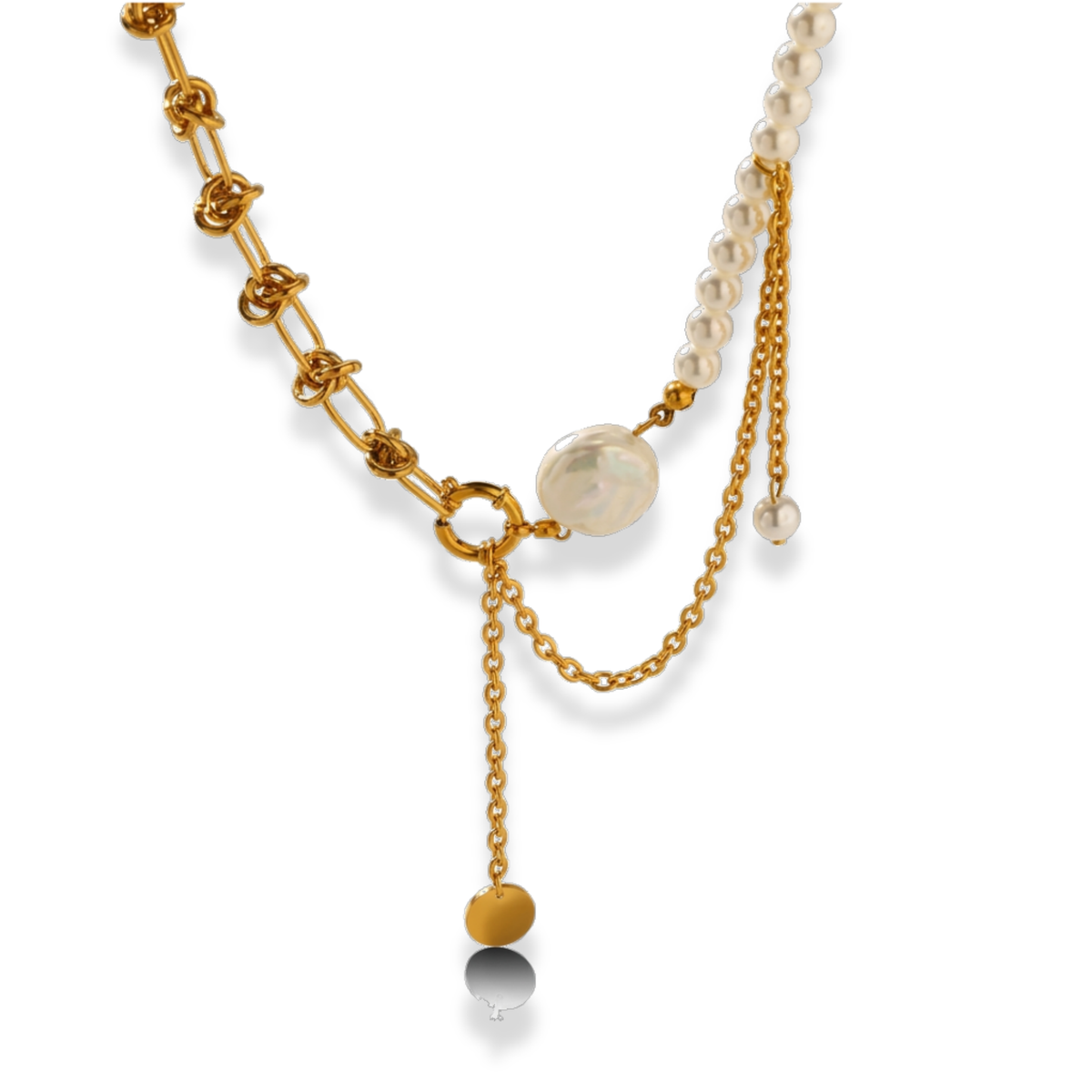 Cadena maxi y perla colgante