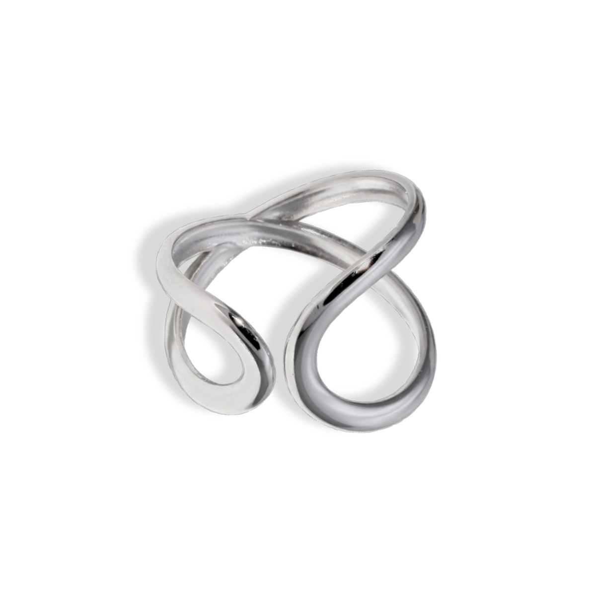Anillo asimétrico plateado