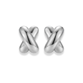 Aretes de X plateado