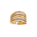 Anillo de líneas con zirconia