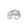 Anillo eslabones ovalados plateados