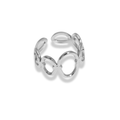 Anillo circulos grandes y pequeños plateados