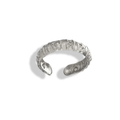 Anillo basico texturizado plateado