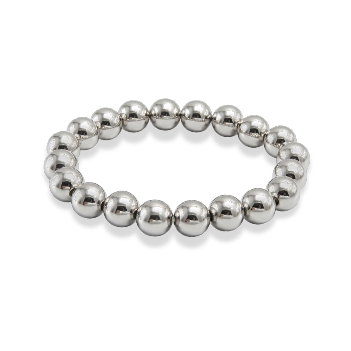 Pulsera de bolitas plateada 8mm