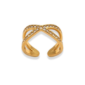 Anillo cruzado con zirconias