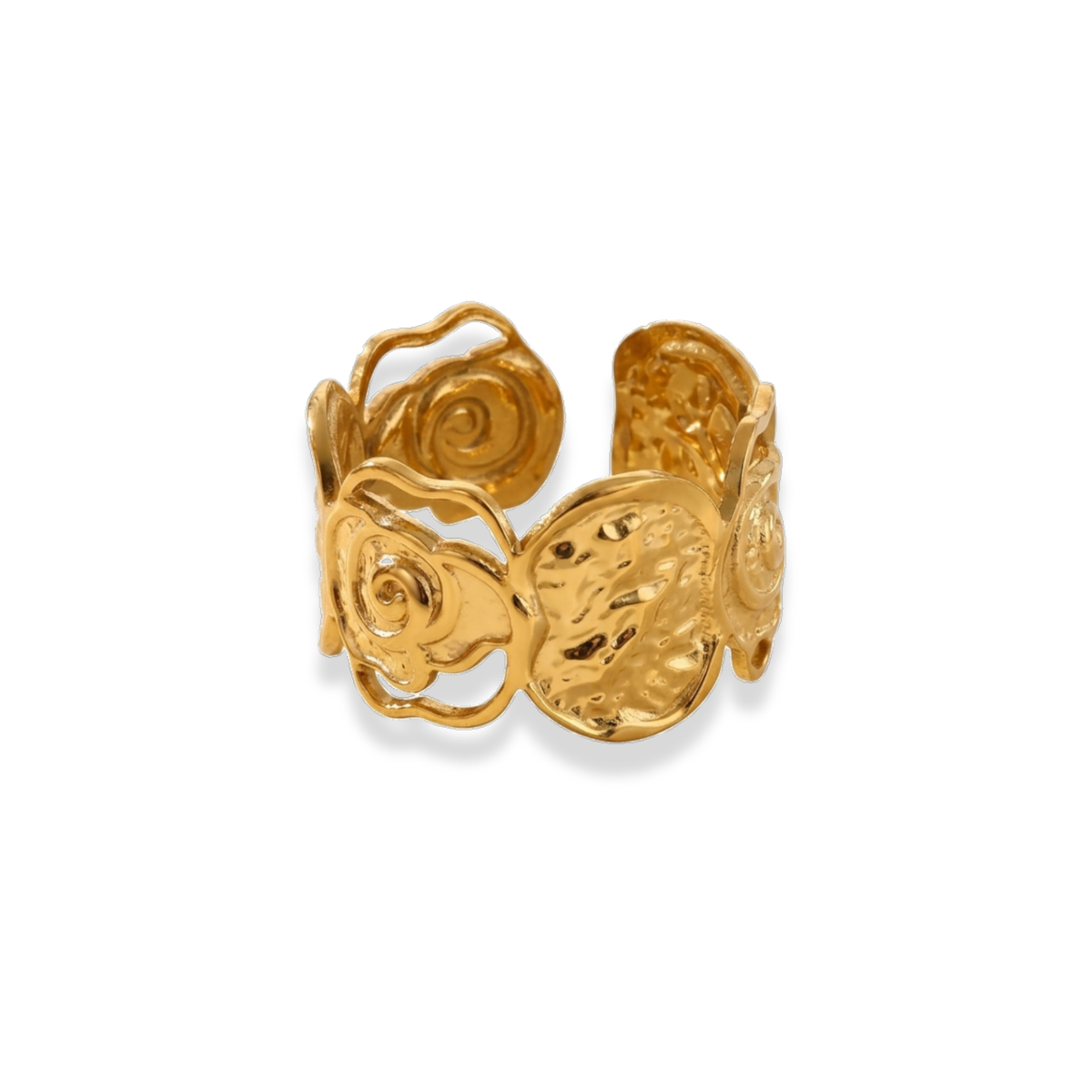 Anillo con textura irregular