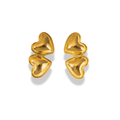 Aretes de doble corazon