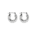 Hoops chunky lisas y trenzas plateadas