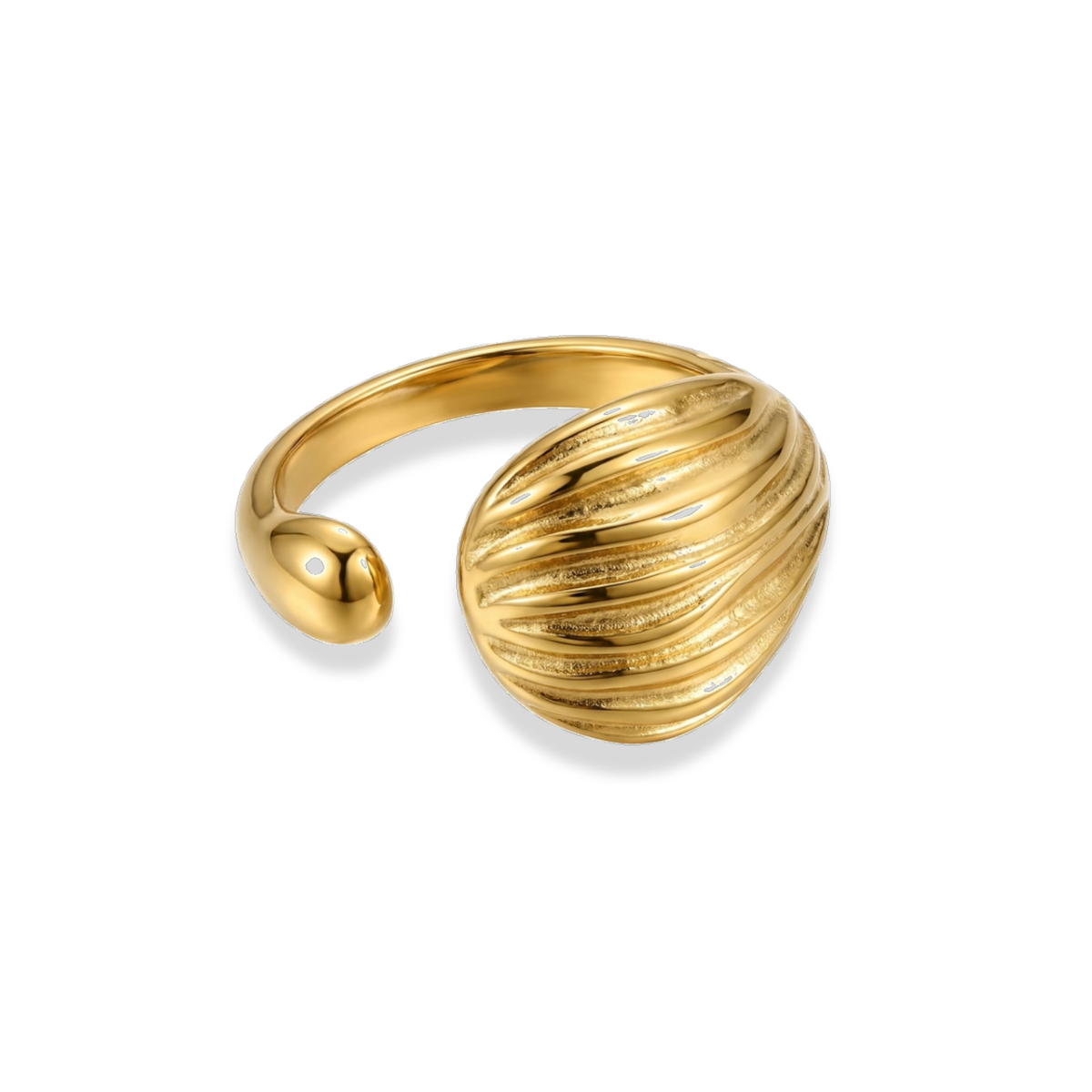 Anillo bola abierto con textura