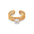Anillo triple línea zirconia en medio