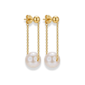Aretes con perla colgante
