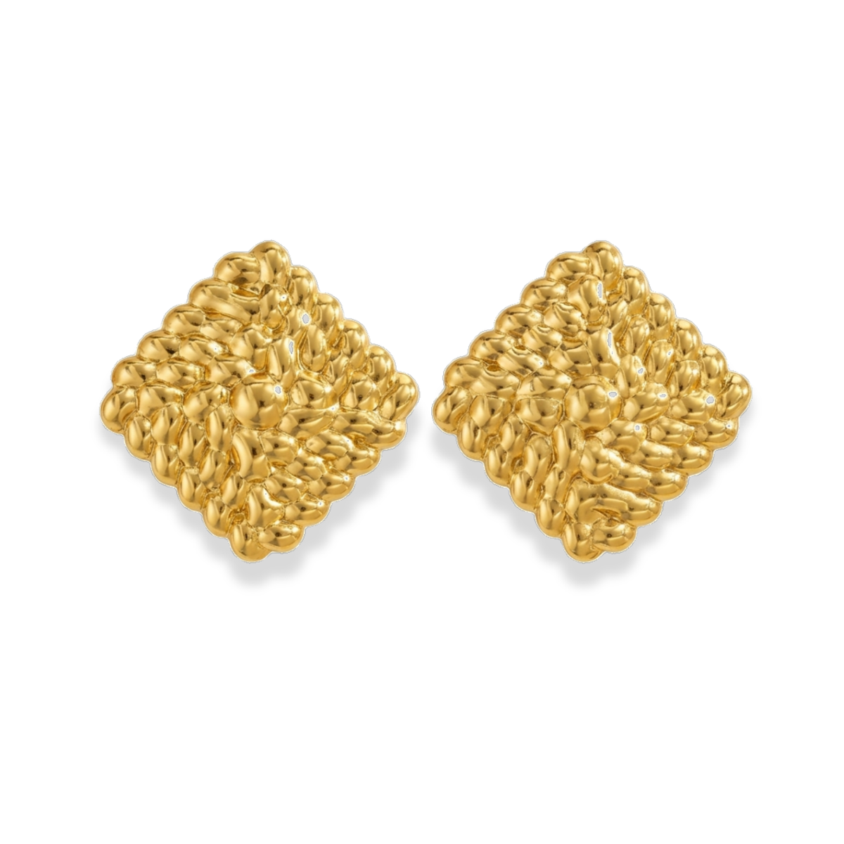 Aretes cuadrados trenzados
