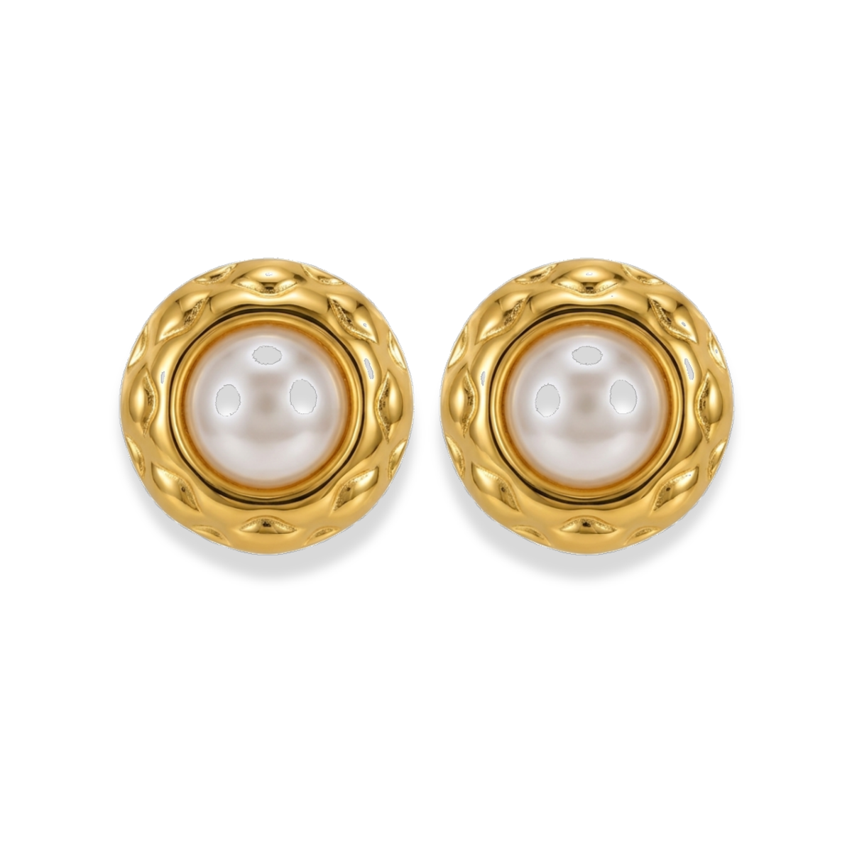 Aretes redondos con perla
