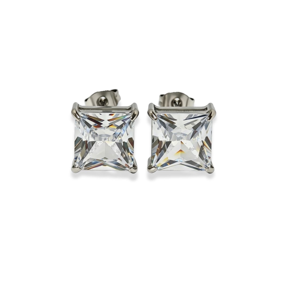 Aretes de zirconia cuadrada