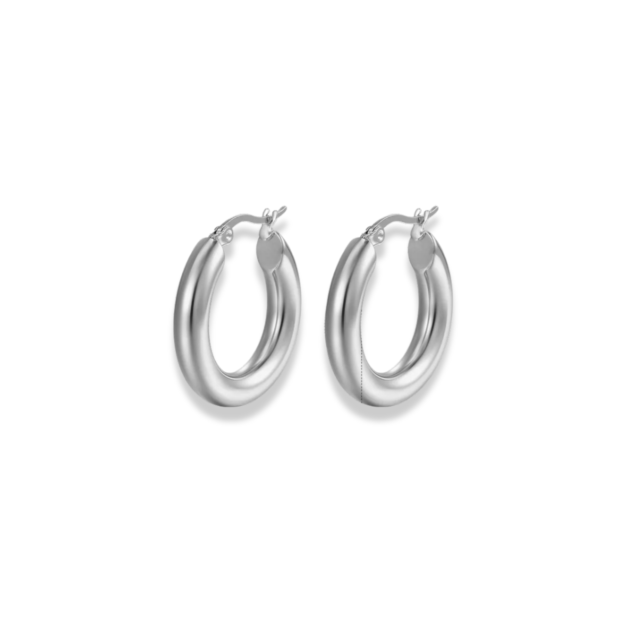 Hoops chunky lisas plateadas